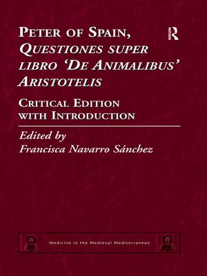 cover image of Peter of Spain, Questiones super libro De Animalibus Aristotelis
